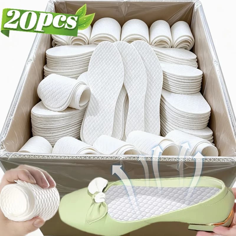 20Pcs Disposable Sweat-absorbent and Deodorant Insole for Summer Sports Ultra-thin Breathable Shoe Pad for Women Men Wholesale