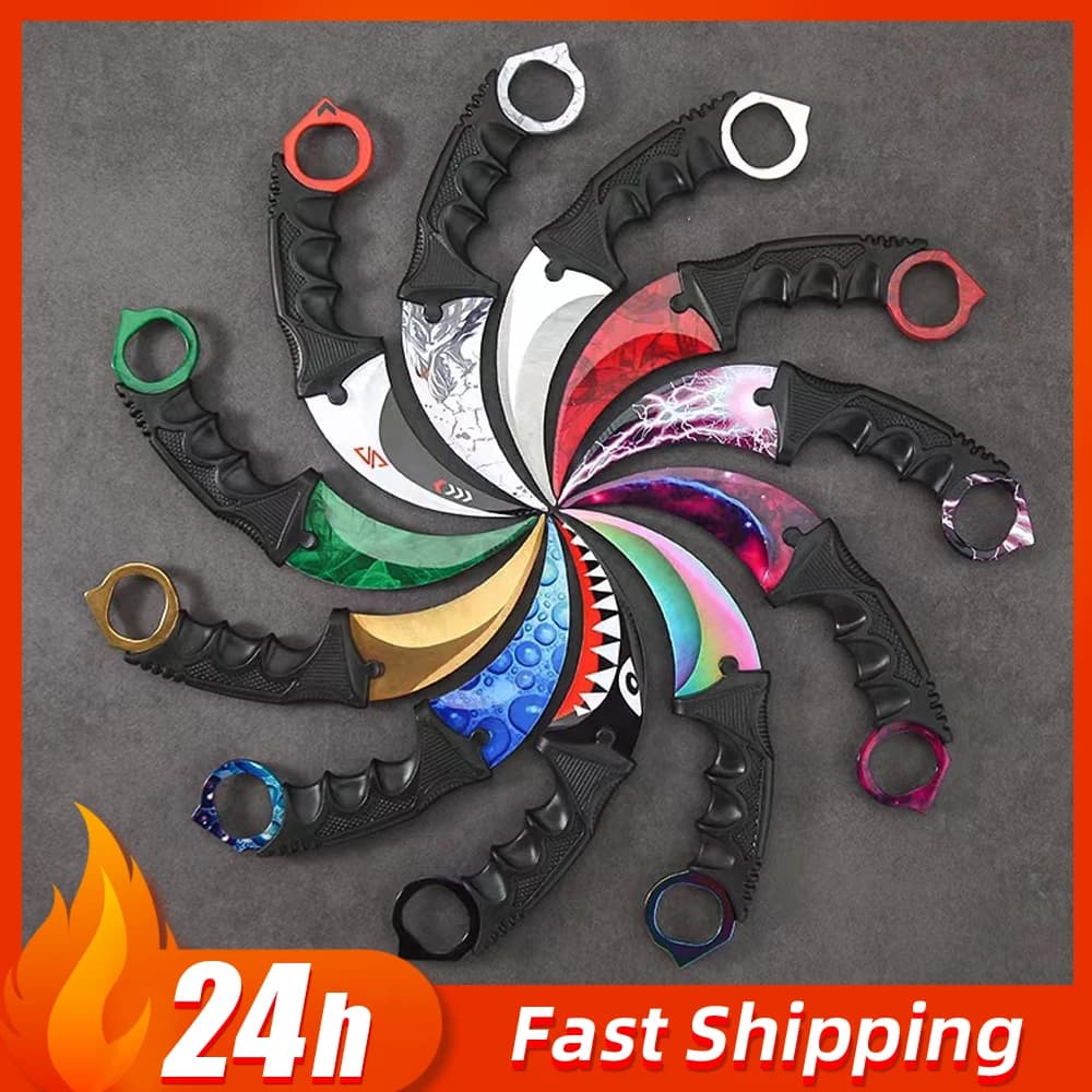 Modello di arma karambit da 19 cm, coltello a forma di artiglio per giochi GO, coltelli da allenamento per esterni non affilati, ornamenti, regalo di compleanno per ragazzo