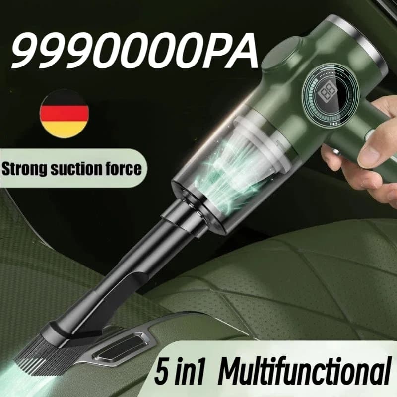 Aspirapolvere 9990000PA per uso a secco e a umido, 5 in 1, senza fili, per auto, super potente, elettrodomestico portatile per la pulizia.