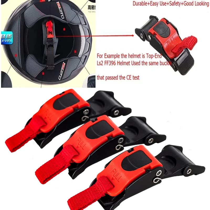 4/6 Pezzi Clip di Sgancio Rapido per Sottogola Casco Moto, Fibbia di Bloccaggio Nera Rossa per Casco Moto