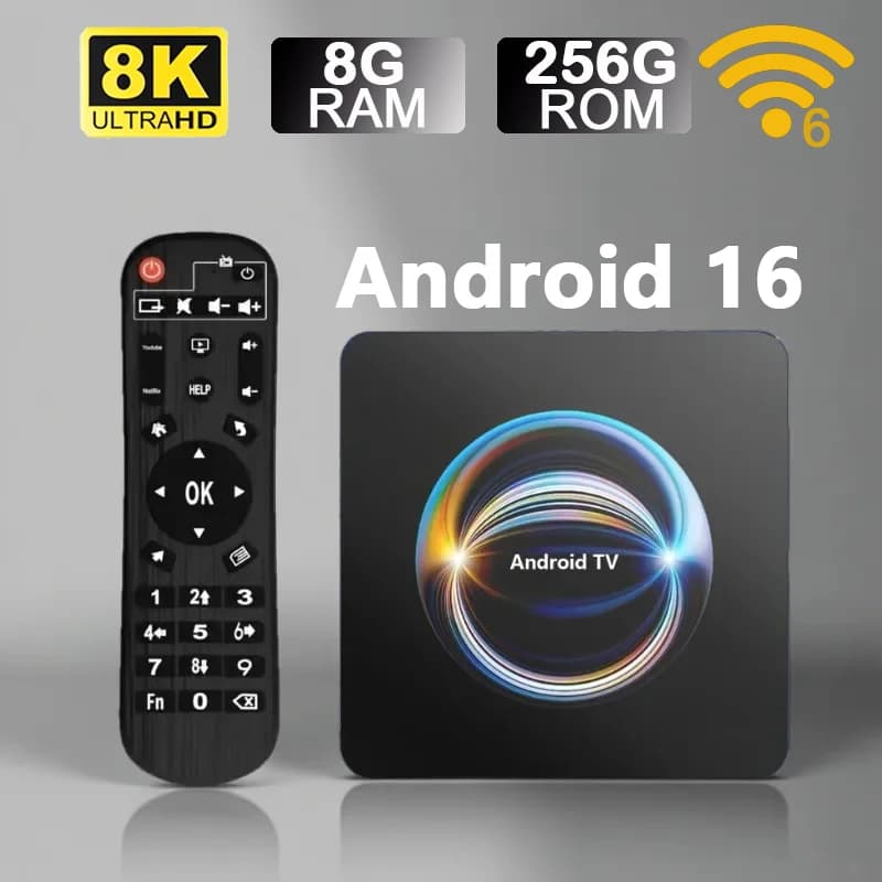 Box TV Smart Android 16 RK3528 X66 8GB 256GB Supporto 5G Dual Wifi6 BT5.4 Video 8K Netflix Lettore Multimediale Set-Top Box Ultra Veloce