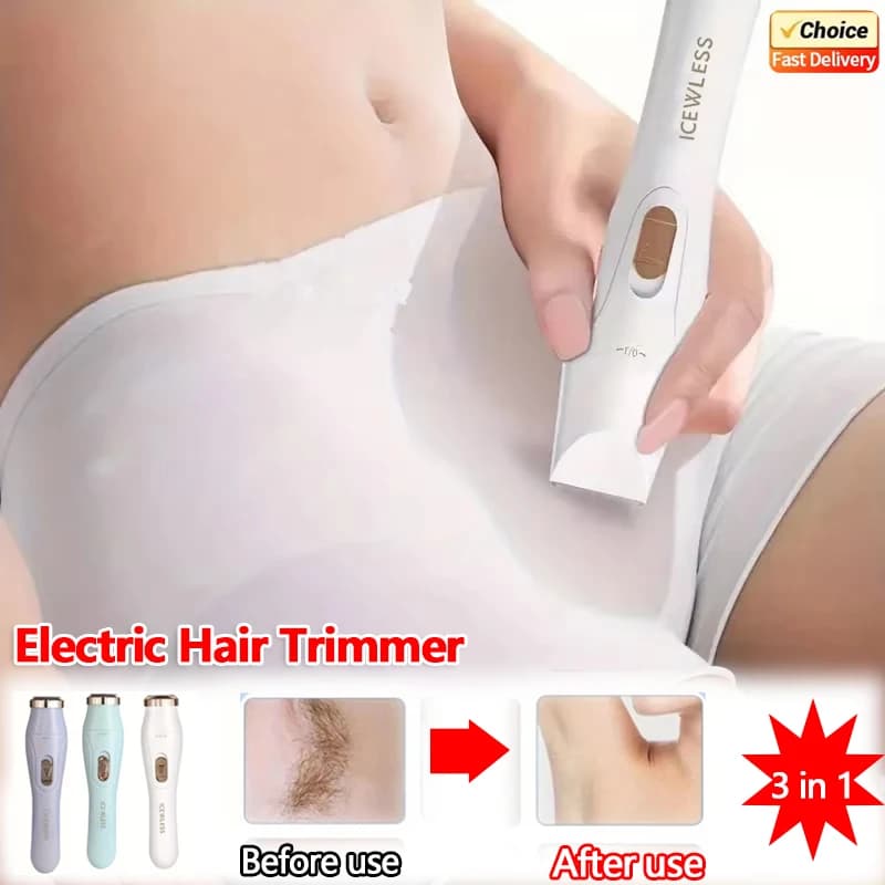 Rasoio elettrico da donna Tagliacapelli indolore impermeabile per bikini Corpo Gambe Viso Ascelle Depilazione Cordless