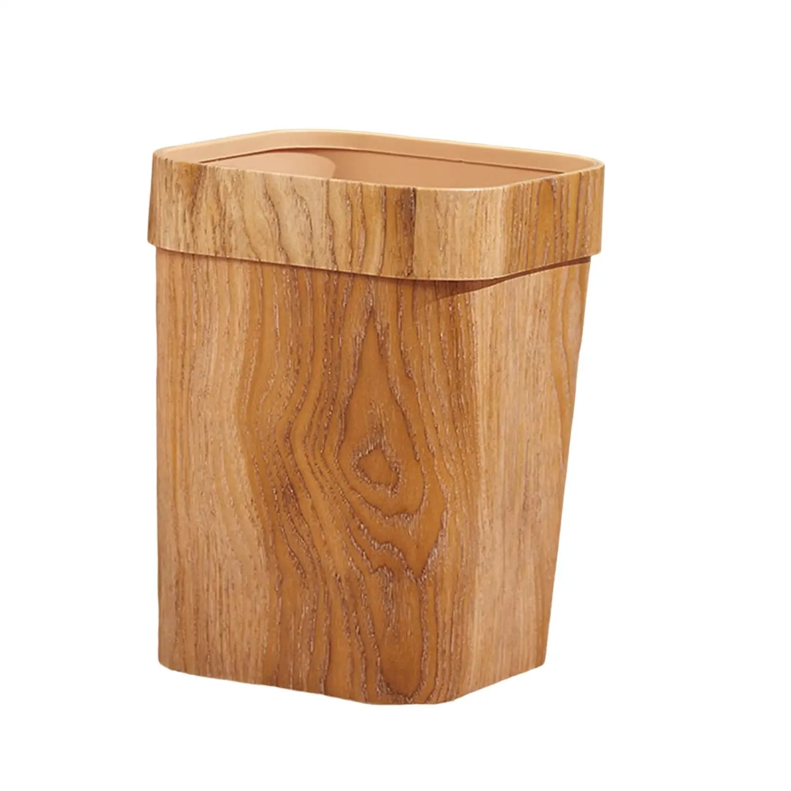 Cestino per Rifiuti Rettangolare Grande Effetto Legno con Contenitore Interno Rimovibile per Cucina, Ufficio, Camera da Letto, Bagno