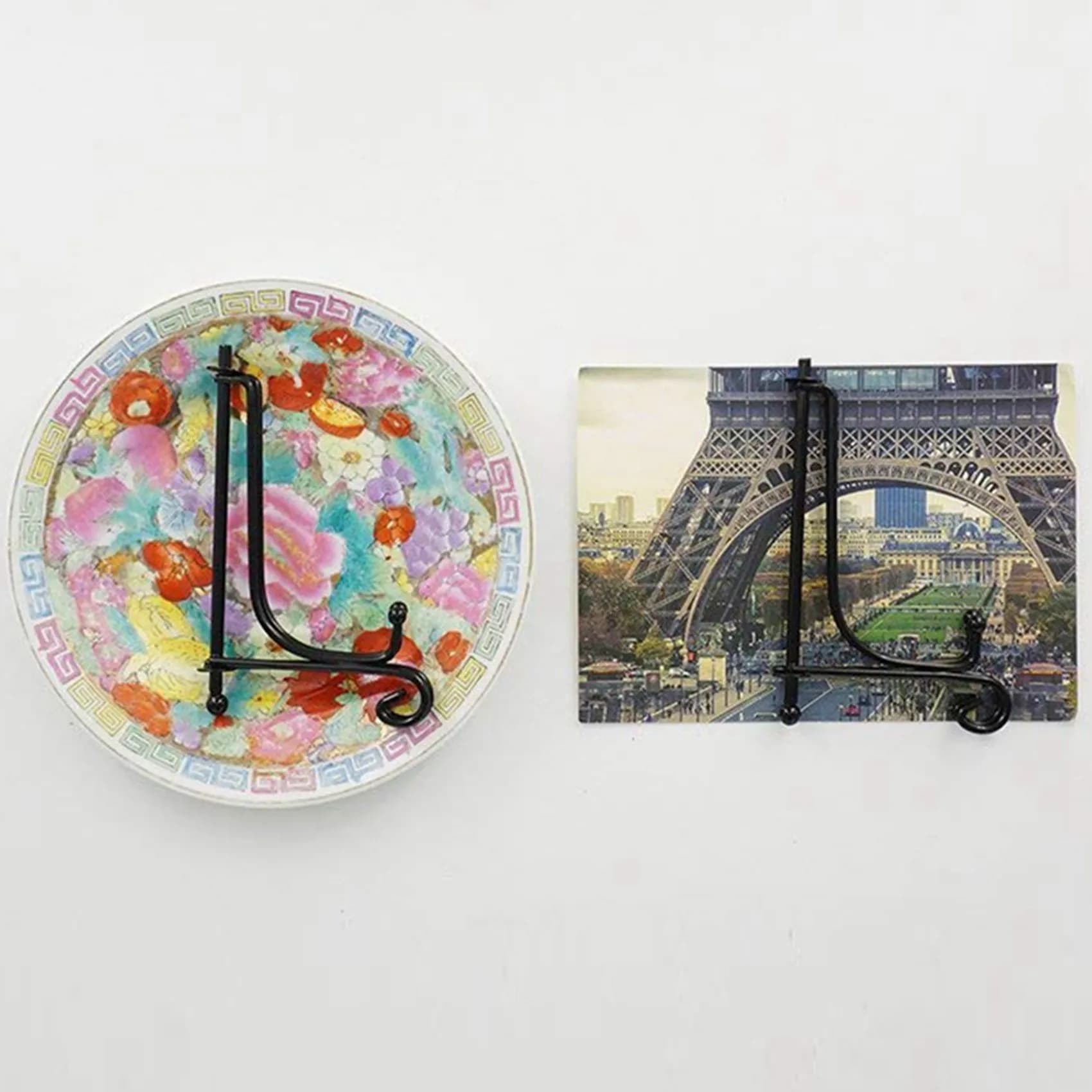 (Pack of 8) Iron display, photo support with black iron stand plate, photo frames, 4 inch-Y78A