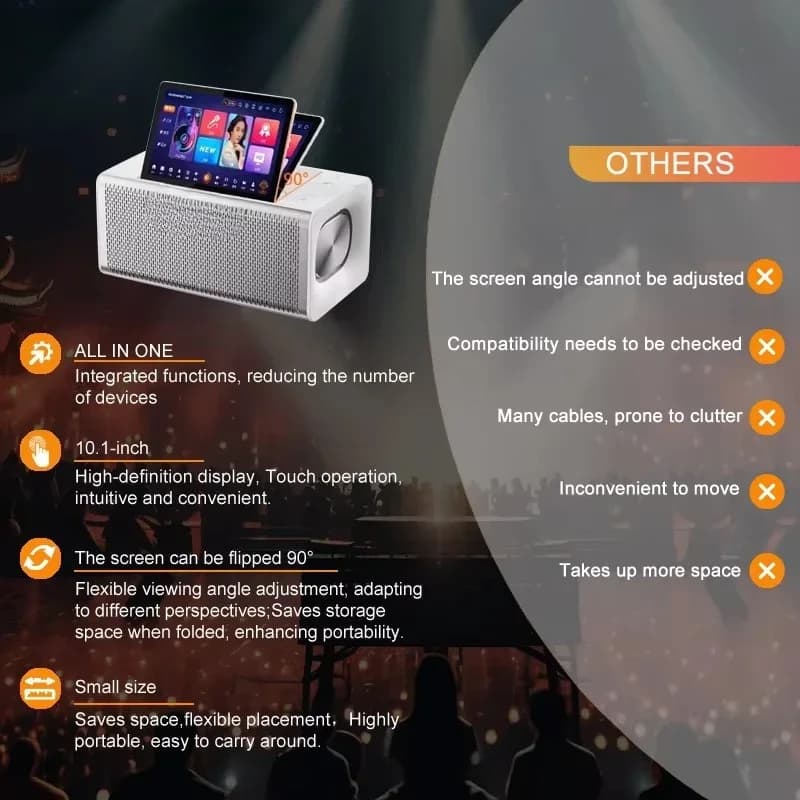 Professional All-In-One Android Karaoke System With Touch Screen And Wireless Mic Karaoke Machine