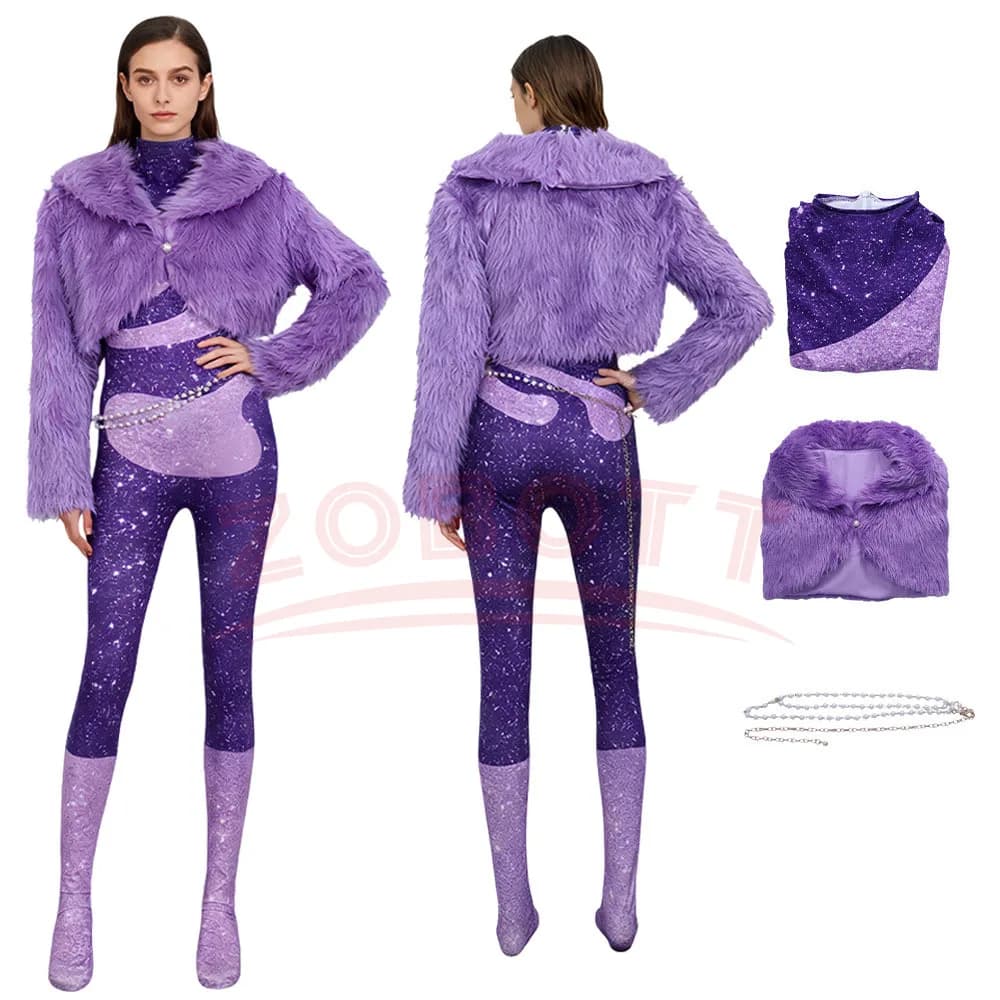 Gazelle Costume Cosplay Giacca in peluche viola Cartoon Zoo 2 Film Donna Ragazza Halloween Abiti natalizi Vestire vestiti