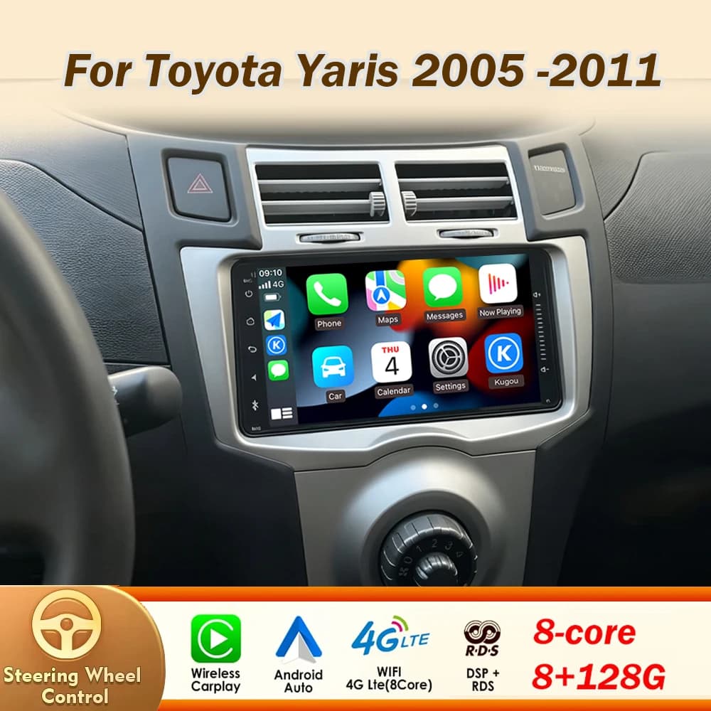 7-inch Autoradio for Toyota Yaris 2005 2006 2007 2008 2009 2010 Android Auto Video Player GPS Navigation 4G WIFI 2din DVD