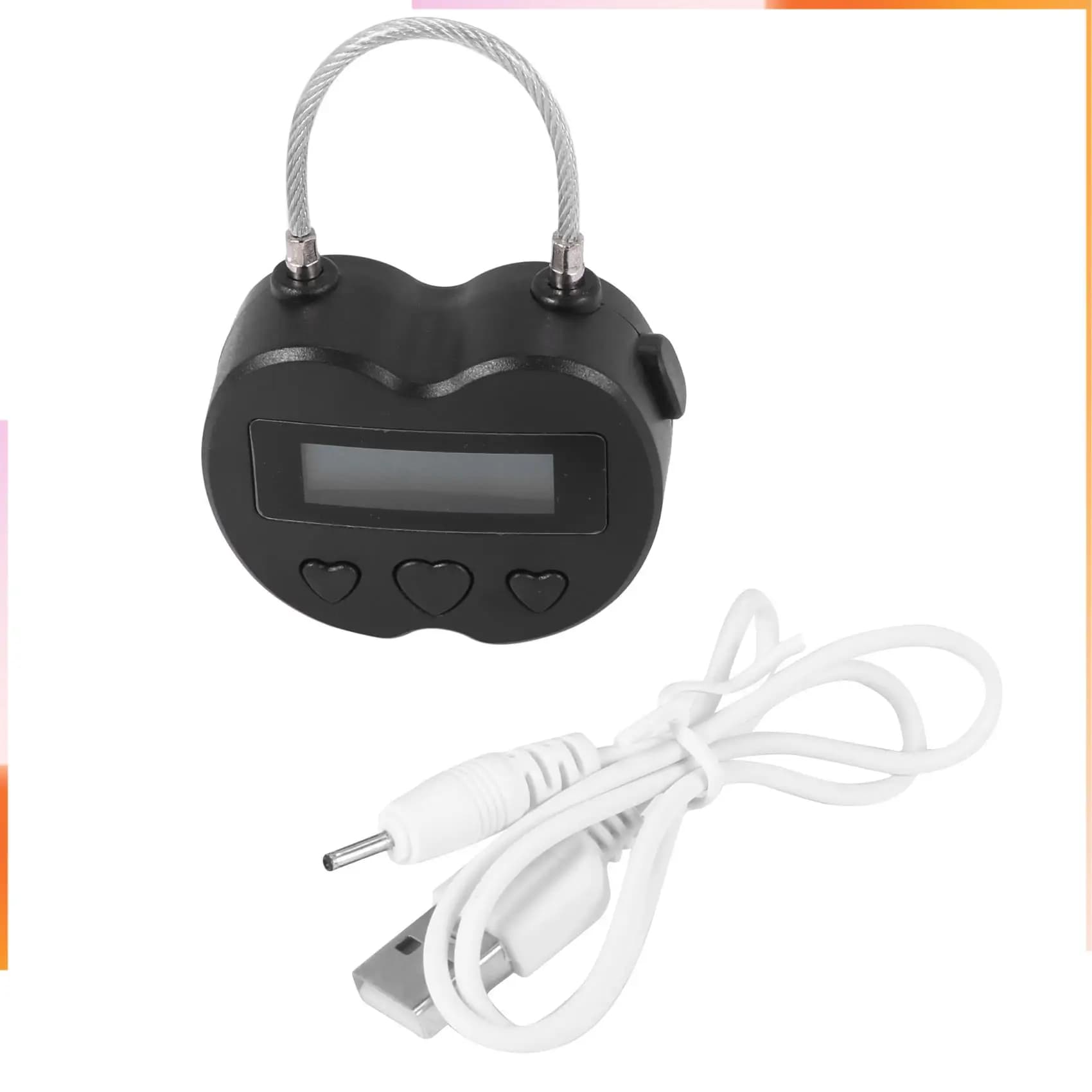 A92Z 5X Smart Time Lock Display LCD Time Lock Multifunzione timer elettronico da viaggio, lucchetto timer temporaneo ricaricabile tramite USB
