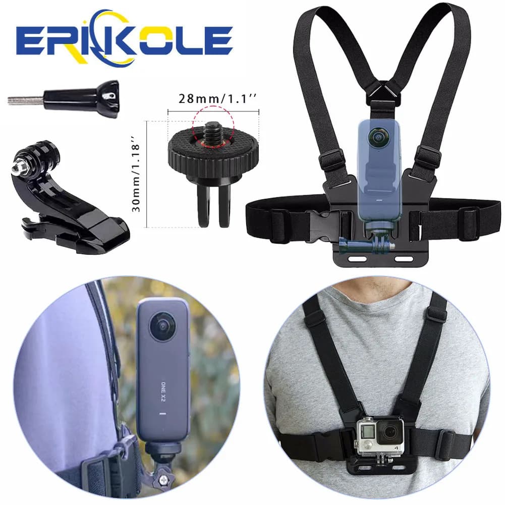 Per GoPro Hero Imbracatura per montaggio sul torace regolabile Cintura per tracolla per Insta360 One X3 DJI Osmo Pocket 3 Accessori per action camera
