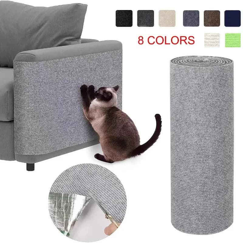 Self-Adhesive Cat Scratching Mat, Trimmable Cat Carpet for Corner Wall, DIY Scratch Sofa Furniture Protector, Cat Scratch Pad