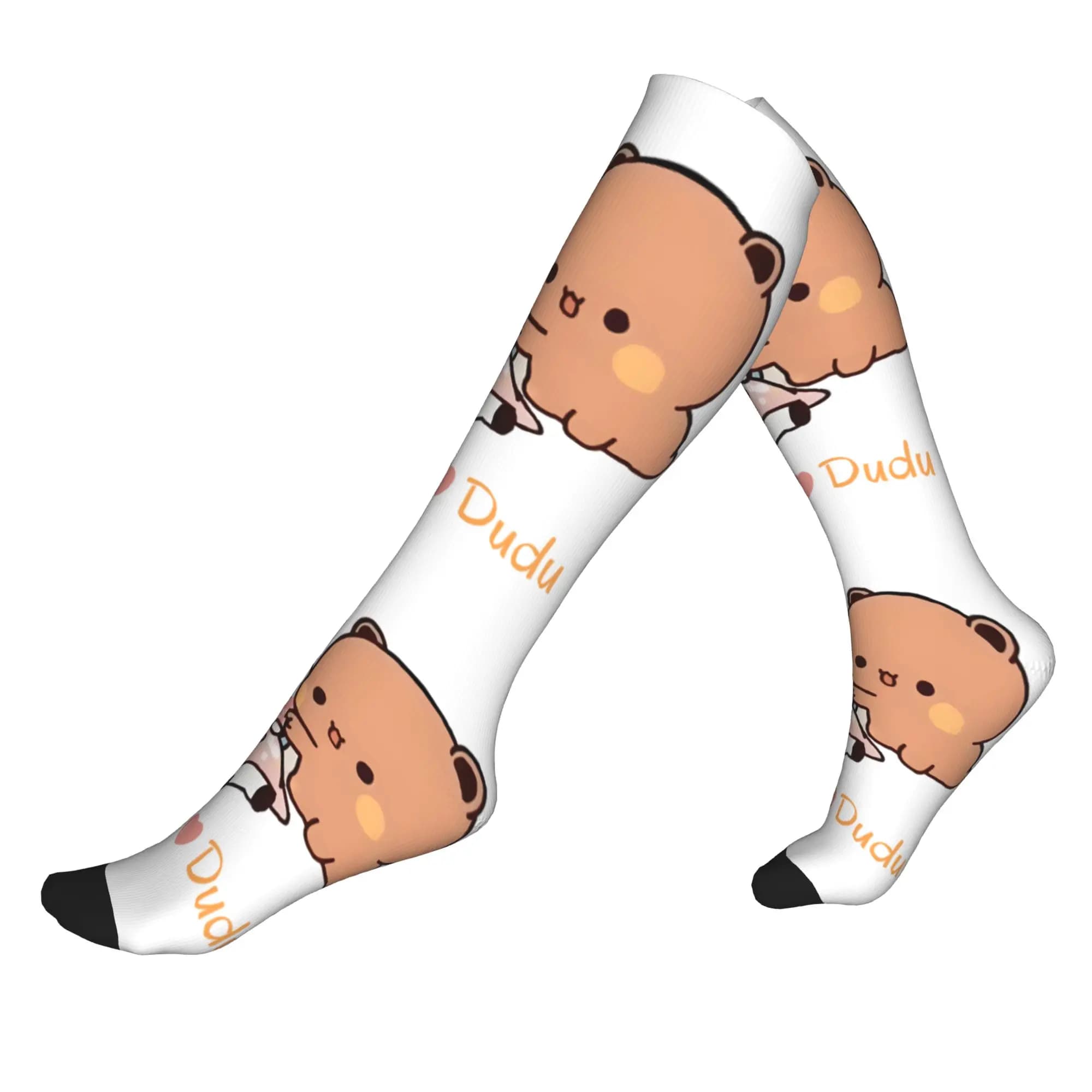 Calzini alla moda per coppia Panda Bear e Brownie BUBU DUDU, calzini da donna e da uomo, caldi, con stampa 3D, calzini sportivi da basket, calzini a compressione sportiva