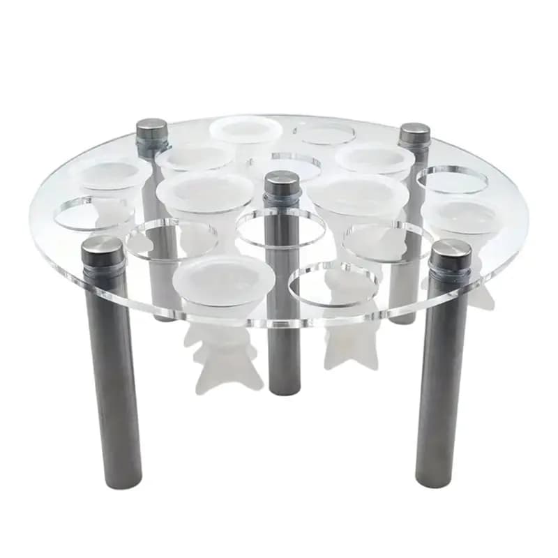 A74K-16-Hole Clear Acrylic For Chess Piece Holder Stand-Detachable Organizer For Chess Sets, Tabletop Storage& Display