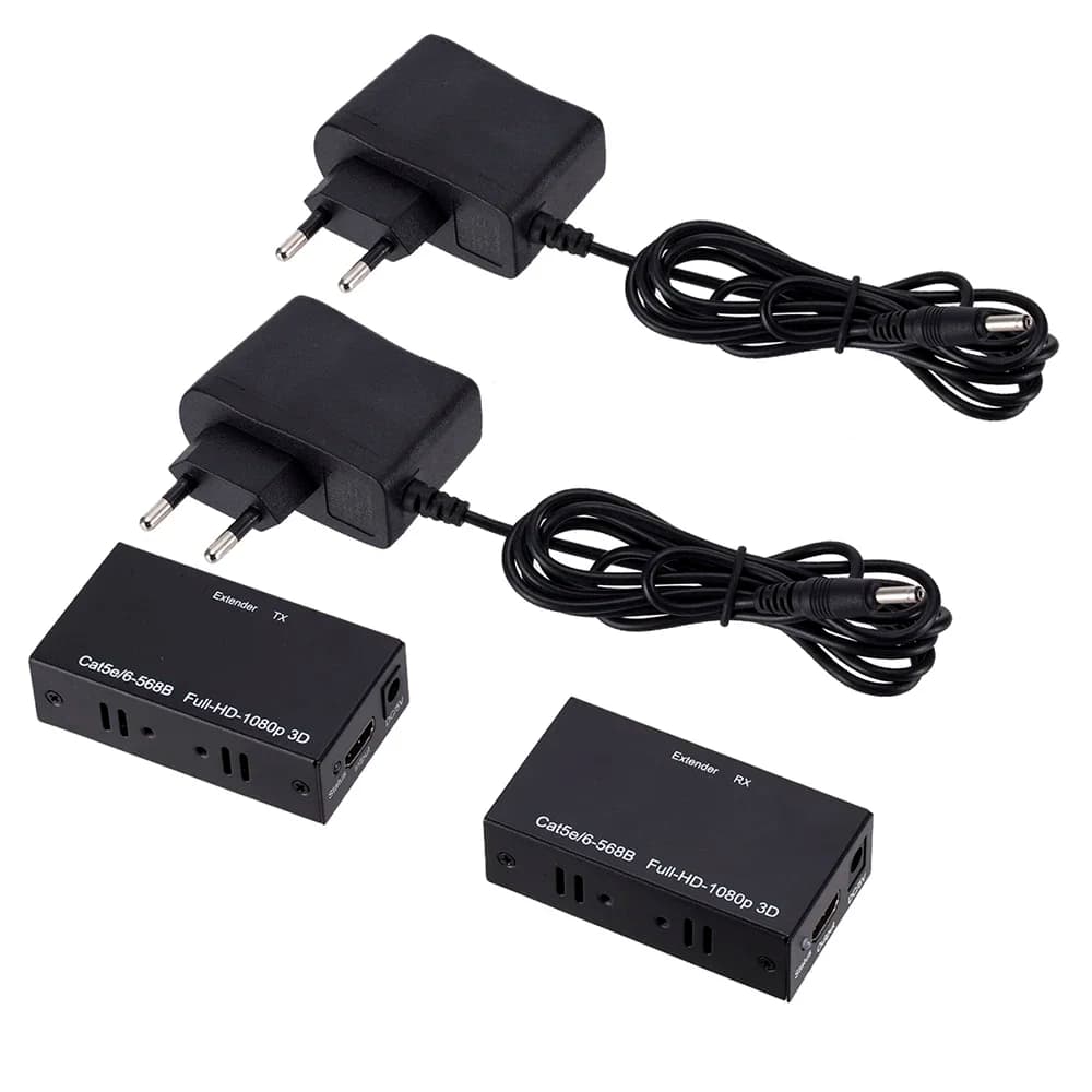 Extender 60M RJ45 Extender compatible HDMI Extender 1080P network via CAT5e CAT6 Extender LAN for PS4 Apple TV Laptop HDTV