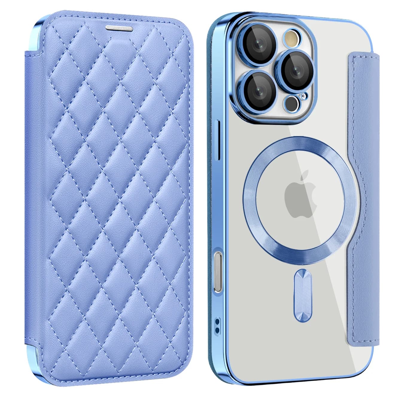 Flip Magnetic Leather Case For iPhone 16 15 14 13 12 11 Pro Max 16 Plus 16E Wireless Charging Transparent Card Wallet Cover Capa