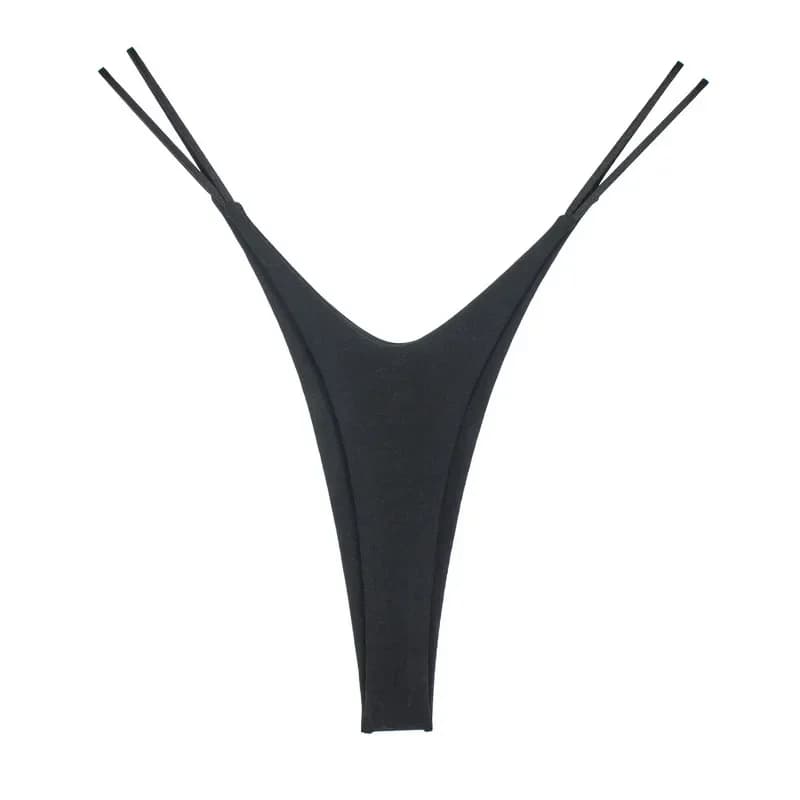 Sexy perizoma in cotone con spacco alto donna Plus Size Fitness Hip Lifting g-string vita bassa taglio alto senza cuciture Mini intimo stile Bikini