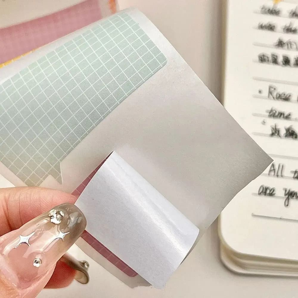 Set da 100 Pezzi Blocco Note Adesivo Multifunzionale con Design Estraibile, Foglietti Adesivi Completamente Adesivi, Regalo per Studenti