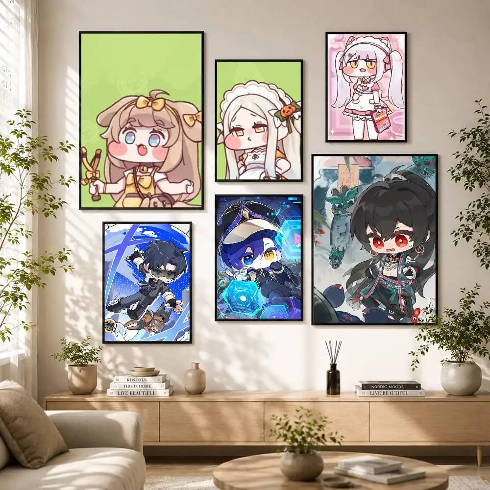 Trickcal Chibi Go G-Game World Poster Versatile HD Waterproof Wall Art Self-Adhesive Decor for Any Space Ideal Gift