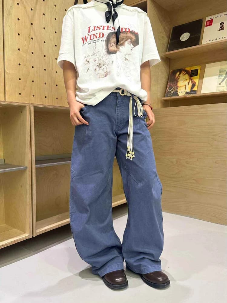 Jeans Larghi da Uomo Stile Americano Vintage Lavato, Jeans Casual Larghi per Coppia, Pantaloni in Denim alla Moda Giovanile con Design a Taglio