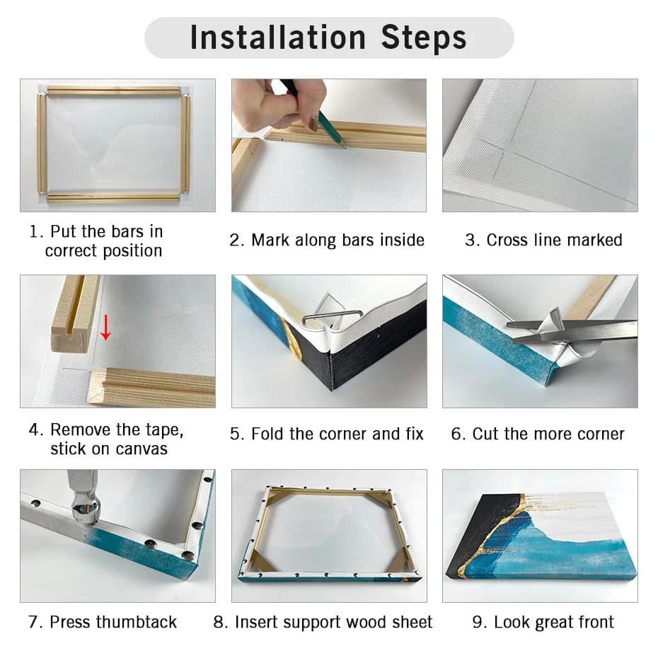DIY Wood Picture Frame Stretcher Bars Photo Poster Frames Wall Art Kit Accessorie Canvas Diamond Oil Painting Gallery Home Decor