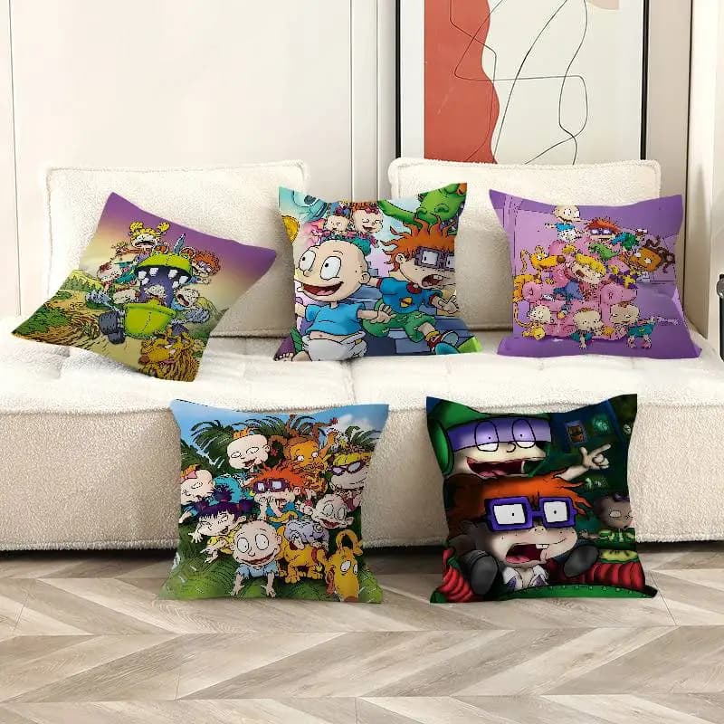 Fodera per cuscino a tema cartone animato R-Rugrat Stitch Lucky Dragon, decorazione per divano e casa, regalo per bambini