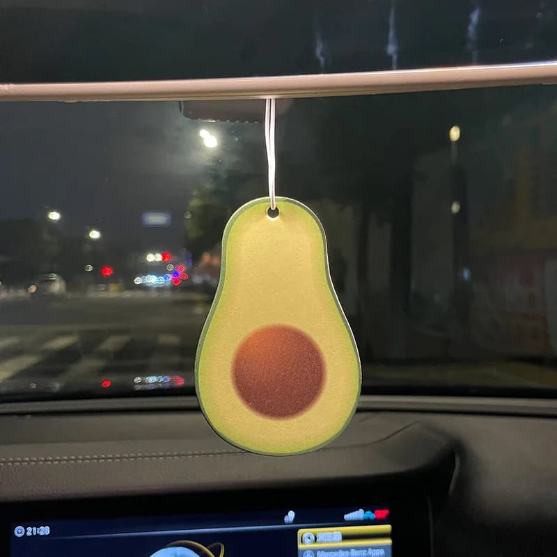 Auto aromatherapy perfume deodorant for environments animation cartoon Japanese mirror retrovisore fragrance wc pendant air in Avocado