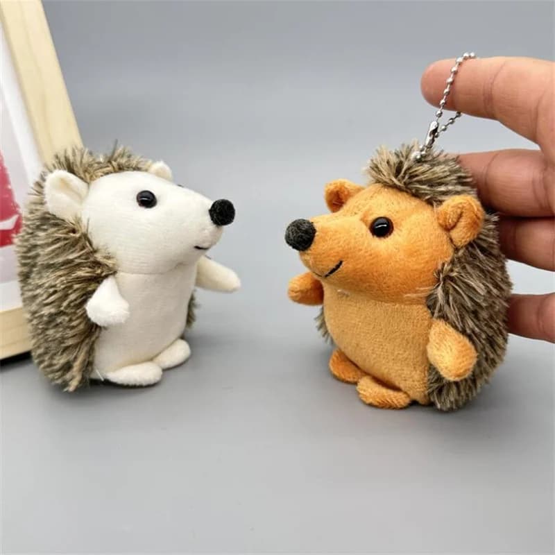 10 cm peluche riccio giocattoli portachiavi anello ciondolo peluche animale farcito anime auto pelliccia regali per le donne ragazza giocattoli bambola