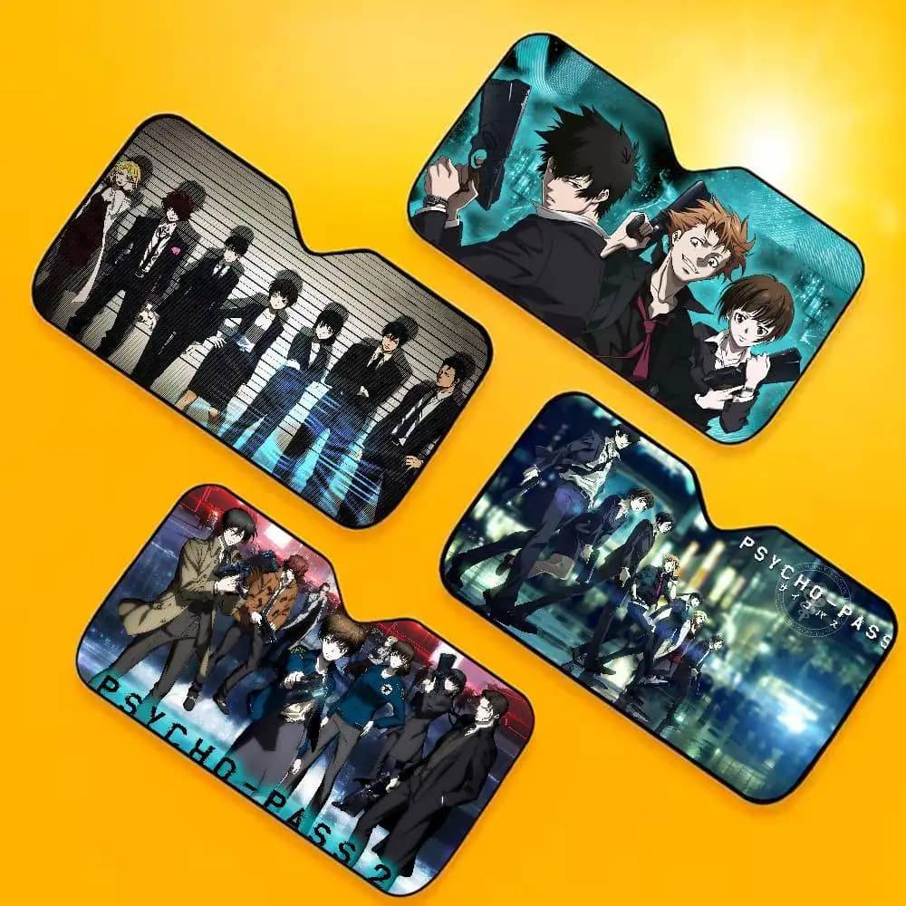 Pellicola per Finestrini Auto con Motivo Anime PSYCHO-PASS, Parasole Riscaldato per Parabrezza, Protezione Solare per Auto