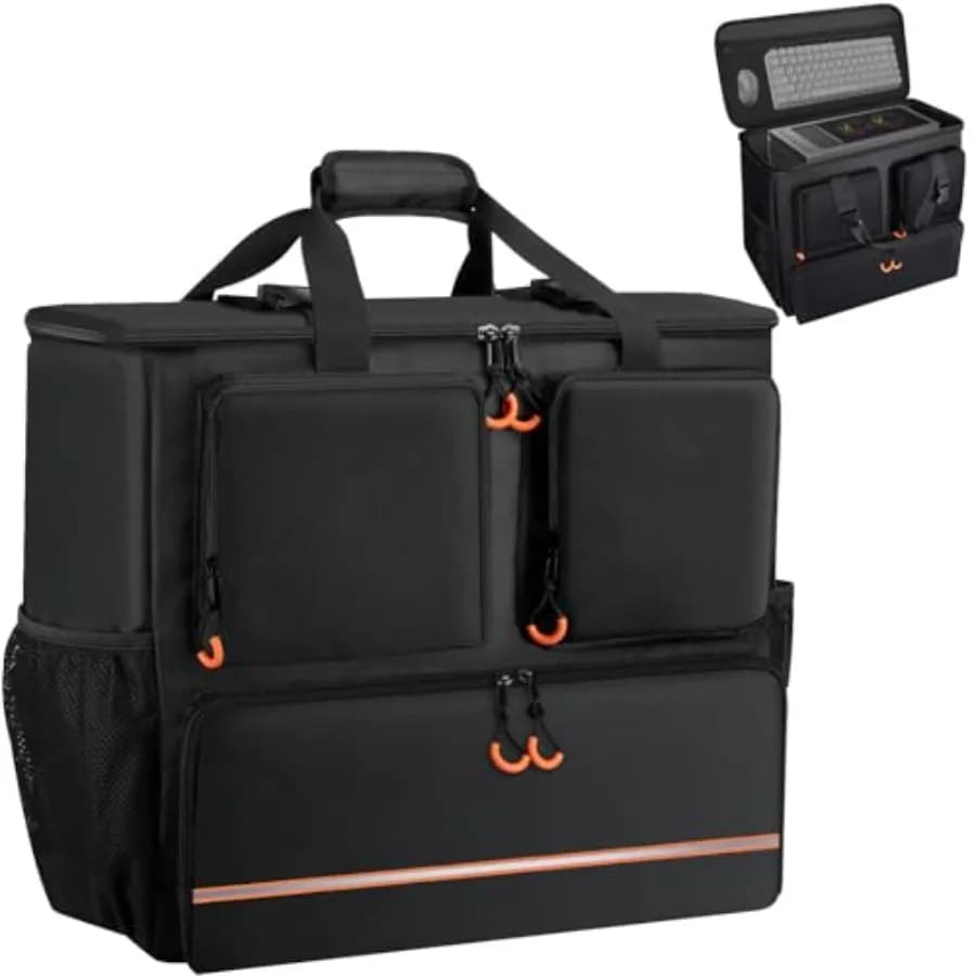 Borsa da trasporto grande per PC desktop, custodia da viaggio per computer, zaino portatile da gaming per tastiera, mouse e accessori