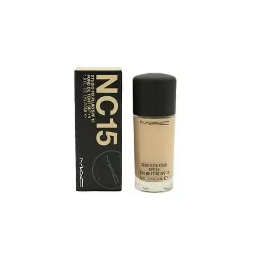 Fondotinta MAC Studio Fix Fluid SPF 15, NC15, 30ml. Rossetto originale per donna, cosmetici per il trucco Sephora Stuff.