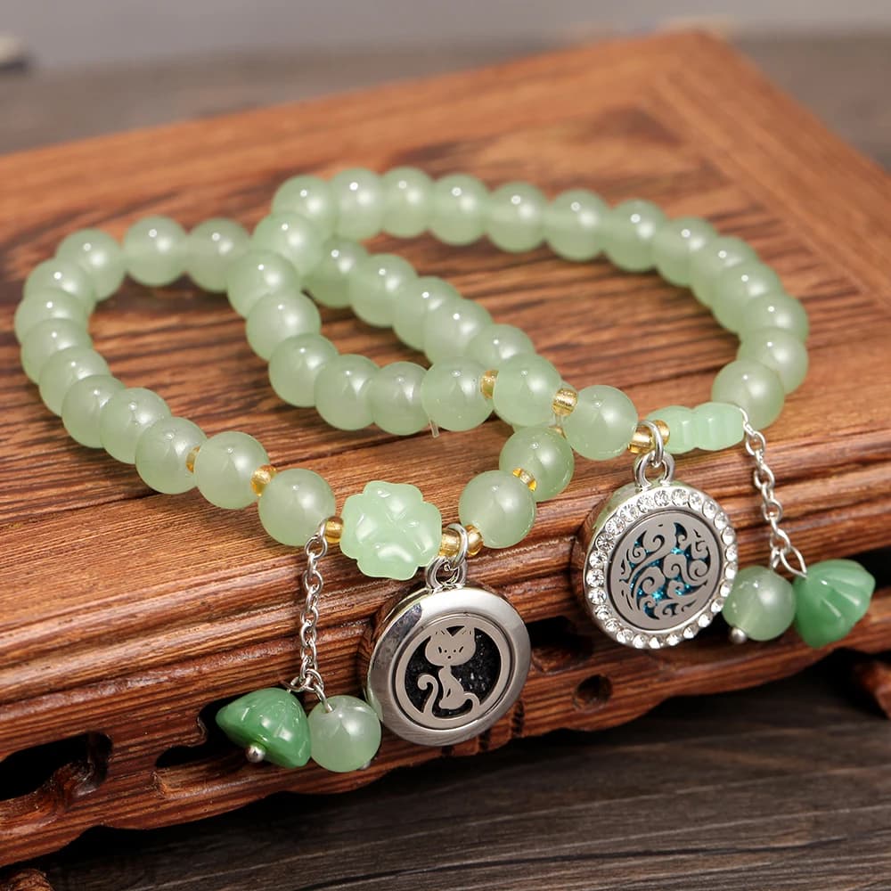 New Beaded Alloy Stainless Steel Aromatherapy Bracelet Tree of Life Essential Oil Diffuser Zircon Perfume Locket Beads Bracelet