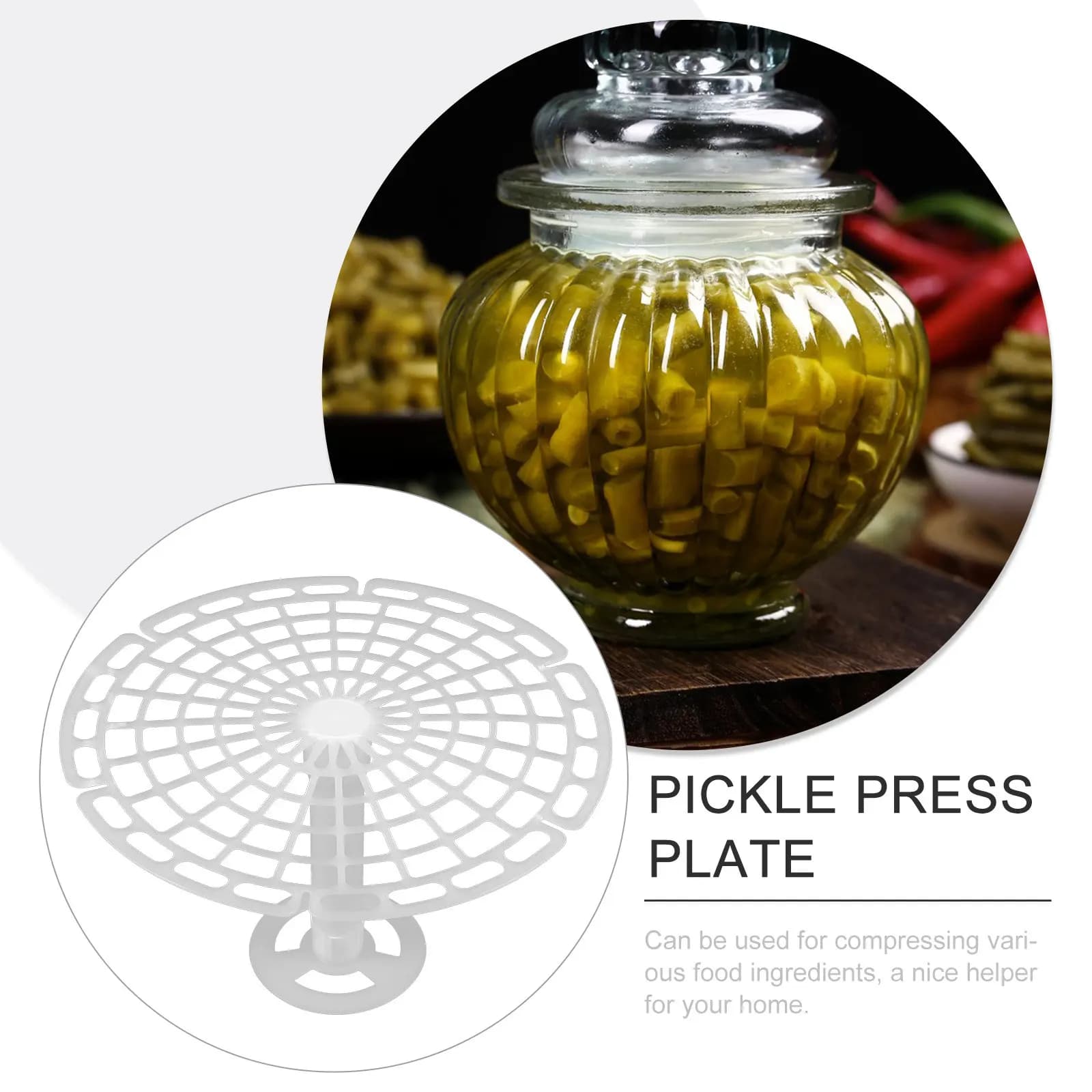 Piastra di Pressione in Plastica per Fermentazione, Resistente, per Barattoli da Cucina, Fermentatore per Verdure, Strumento per Sottaceti