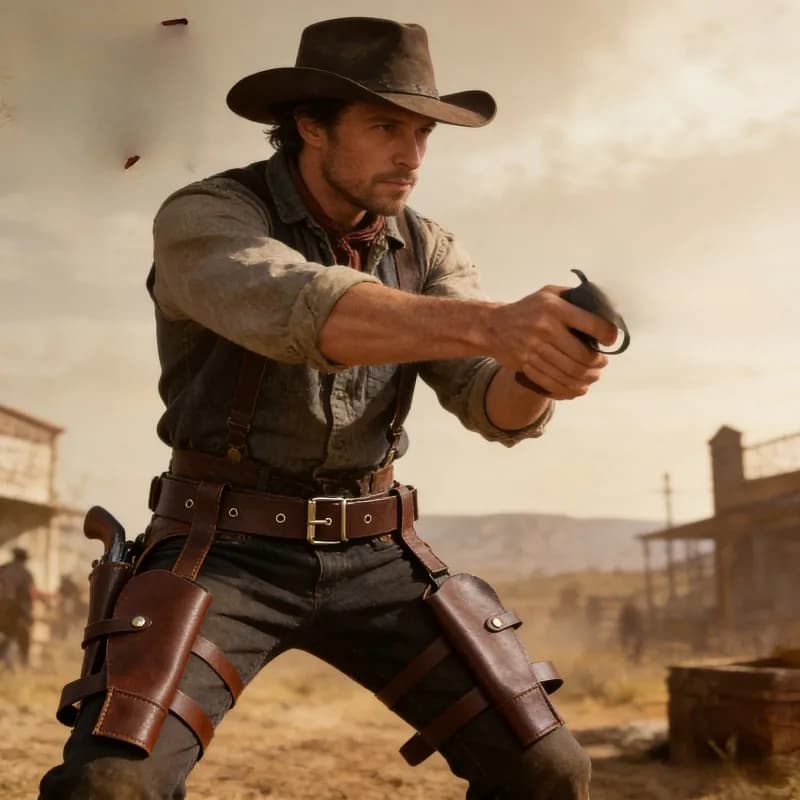 Cintura Western di Lara Croft da Tomb Raider, Set di Accessori per Cosplay e Giochi di Ruolo, Accessorio Autentico Essenziale per Costume d'Avventura
