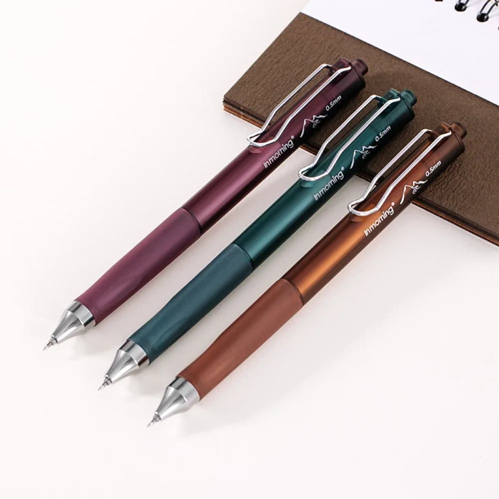 Set di 3 Penne Gel, Inchiostro Nero 0.5mm Punta Fine, Scrittura Fluida, Retrattili, Impugnatura Comoda, Ideali per Diari, Appunti e Forniture per Ufficio