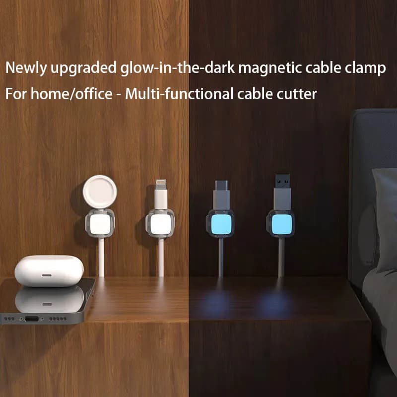 Clip per cavi di aspirazione magnetiche potenti e luminose Supporto per cavo regolabile Cavi per gestione cavi Clip di fissaggio per custode filo liscio