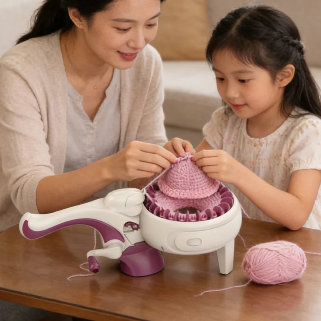 DIY Knitting Machine Kit Wool Weaving Loom Toy for Girls Pretend Play Hand Braiding Machine Smart Weaver Educational Toys Gifts