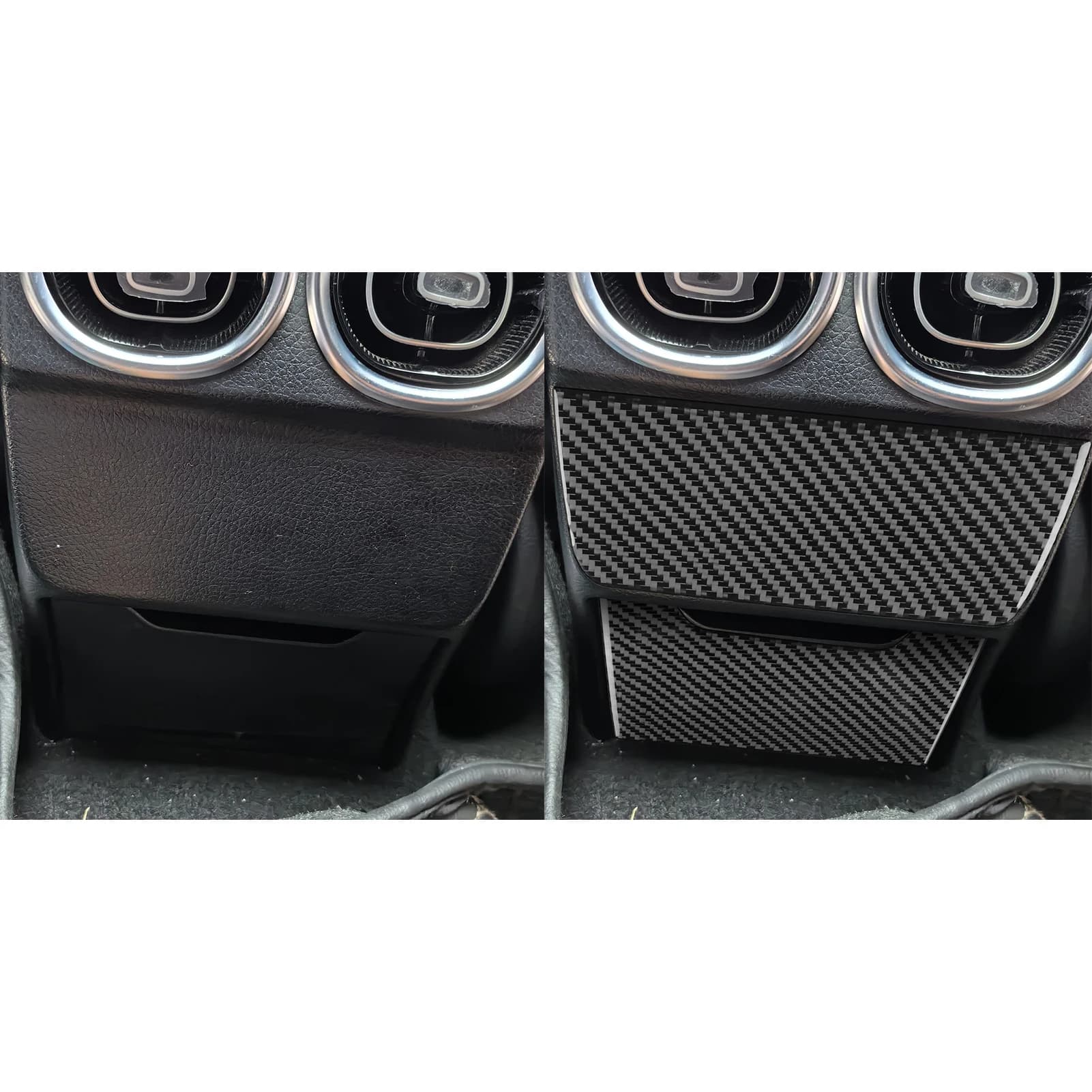 Car Accessories Rear Console Storage Box Panel Carbon Fiber Interior Panel For Benz C-Class W206 2022+Set Sticker Modification