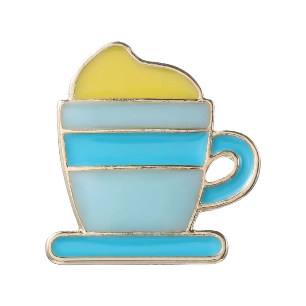 Capuccino Alloy Enamel Brooches for Backpack Clothes Blue 17.5x15mm
