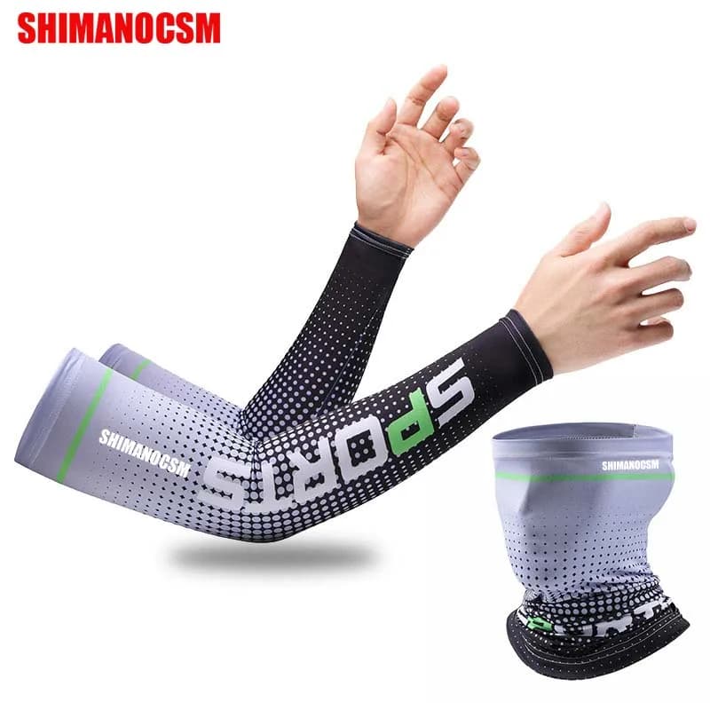 Manicotti Refrigeranti Shimanocsm per Protezione Solare, Estivi, da Uomo, per Sport all'Aperto, Pesca, Corsa, Protezione UV, Anti-scottatura