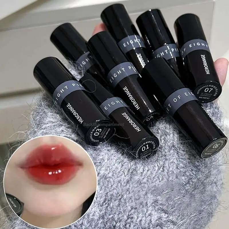 HERORANGE Lucidalabbra Effetto Specchio Rosso, Gloss Labbra a Lunga Durata e Brillante, Rossetto Nude Illuminante per Studentesse