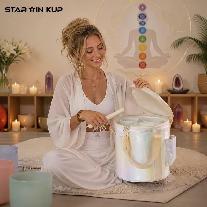 STAR LIN KUP 6-7 Inch Crystal Singing Bowl Bag Protective Case for 432Hz Sound Bowls Spiritual Instruments Tibetan Chakra