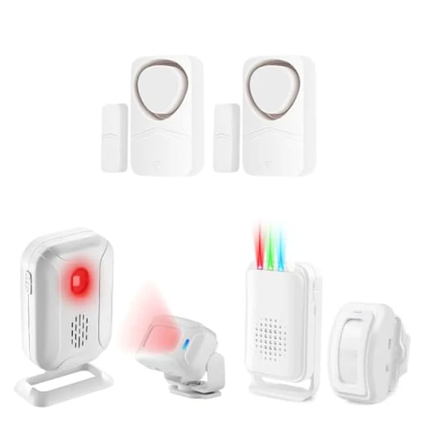 Allarme per Porta con Campanello e Volume Regolabile, Rilevatore di Movimento per Negozi Commerciali, Campanello d'Ingresso, Allarme per Porte e Finestre per Casa, Cablato