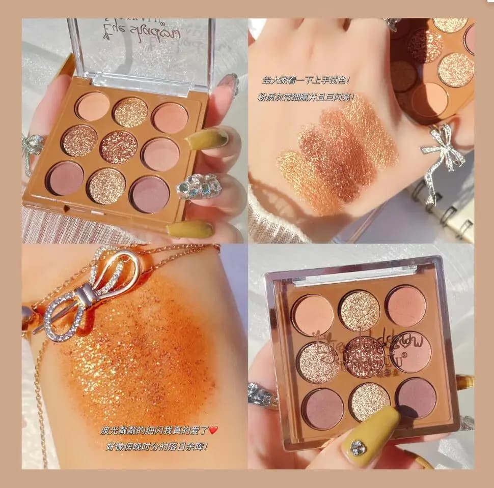 9 Colors Eyeshadow Palette Pearlescent Matte Earth Color Eyeshadow Makeup Palette Waterproof Eye Shadow Eyes Makeup T2388