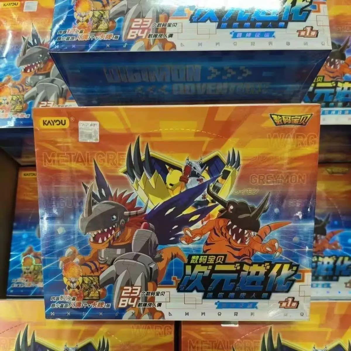 Genuine KAYOU Digimon Assembled Blind Box Dimensional Evolution Mini Eraser Figure Metalgreymon Collectible Home Decor For Fans