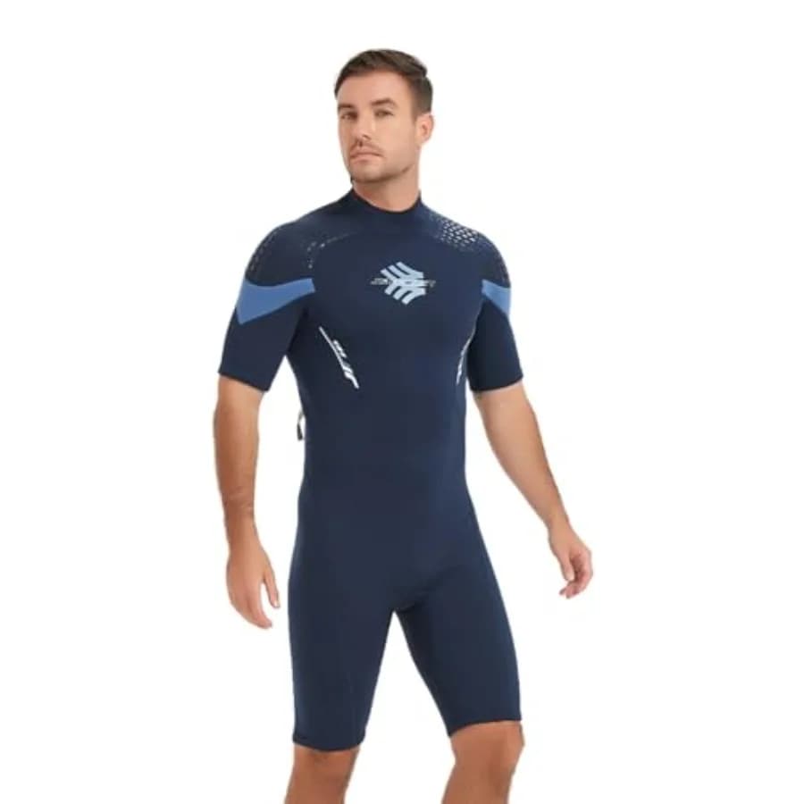 Muta in neoprene da uomo da 3 mm con cerniera posteriore per immersioni, snorkeling, surf e nuoto, nera, resistente, flessibile, isolamento termico