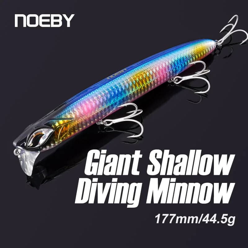 Noeby Shallow Diving Minnow 177mm 44.5g Floating 0-30cm Jerkbait Surface Layer Fishing Lure artificiale Fishing Hard Bait