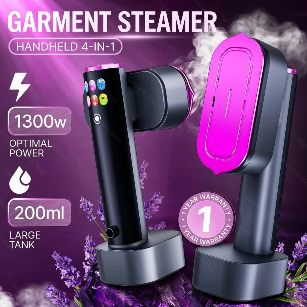6 Modes Steam Iron Garment Steamer Portable Mini for Clothes Fast Heating Travel Garment Fabric Portable Handheld Clothes Iron