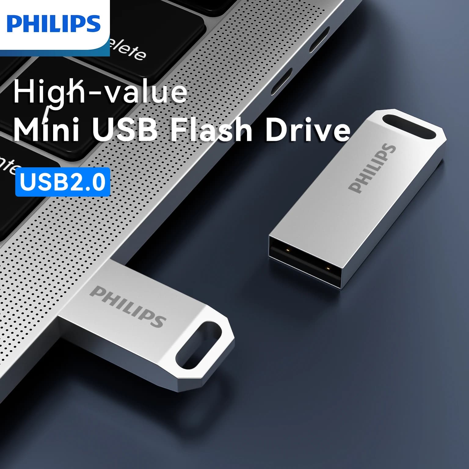 Chiavetta USB Philips 2.0 8GB 16GB 32GB 64GB 128GB Chiavetta USB ad alta velocità Archiviazione esterna Penna in metallo Auto personalizzata creativa