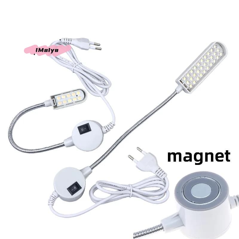 Lampada LED Magnetica per Macchina da Cucire AC220V Standard EU/US, Luce da Lettura DIY per Testata del Letto, 10/20/30/40 LED