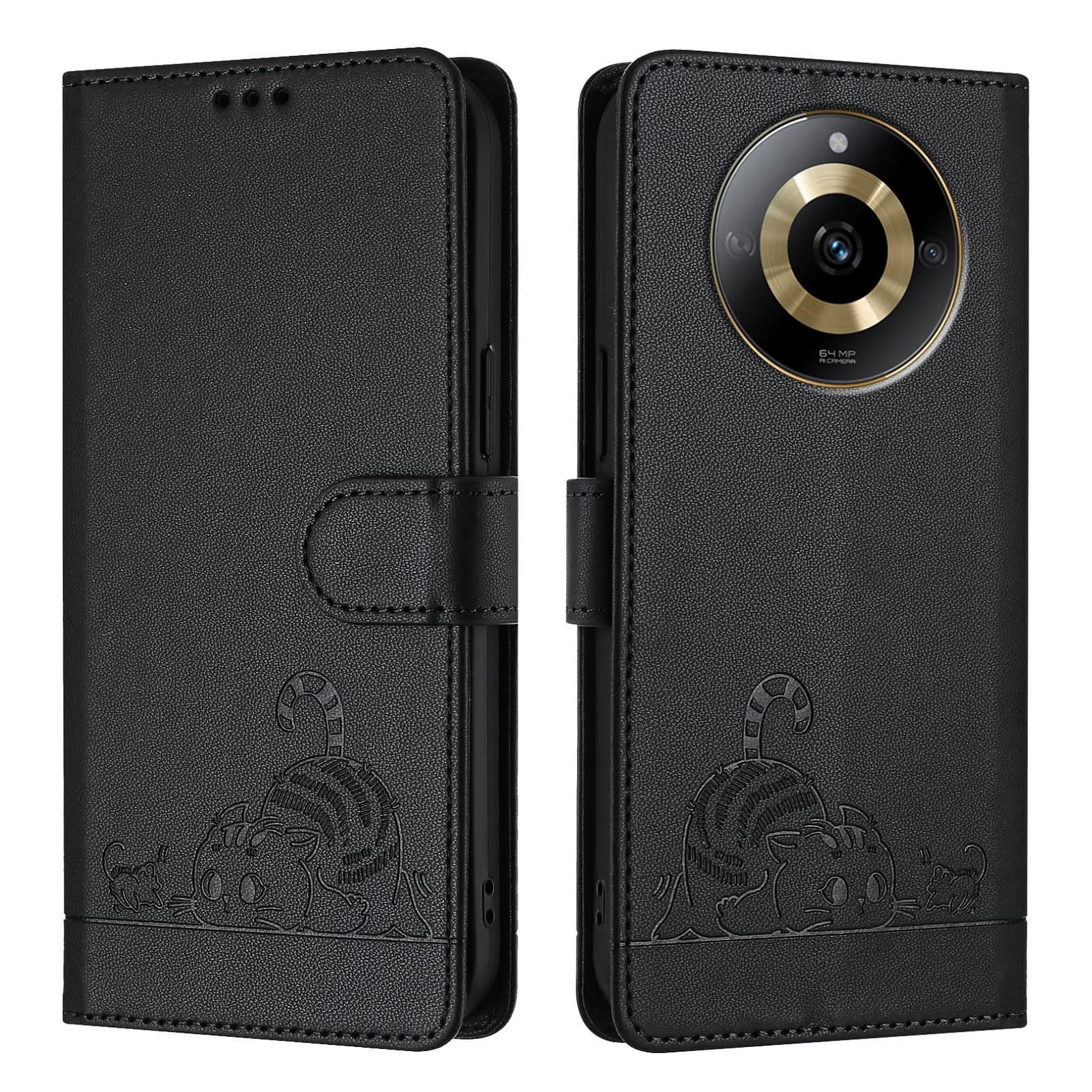 Custodia a portafoglio di lusso in pelle con chiusura magnetica antiurto e funzione stand per Realme 11x 11 10 Pro Plus 9 Pro Plus 9i 9 8 7i