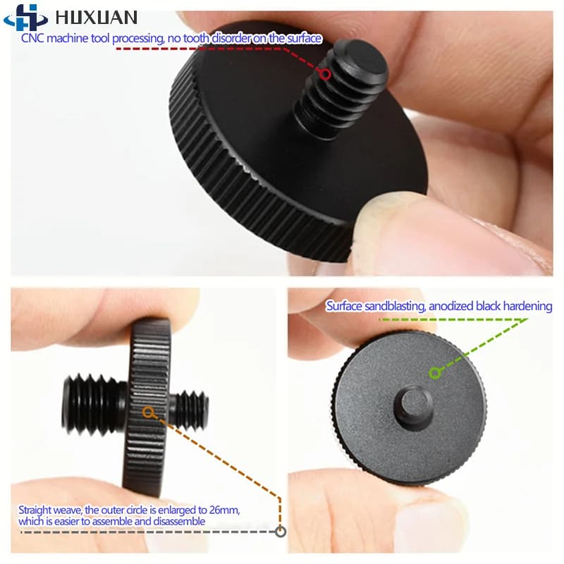 1 Pezzo Adattatore Universale per Fotocamera con Vite di Montaggio a Sgancio Rapido da 1/4 Maschio a Doppia Dado da 3/8 per Treppiede